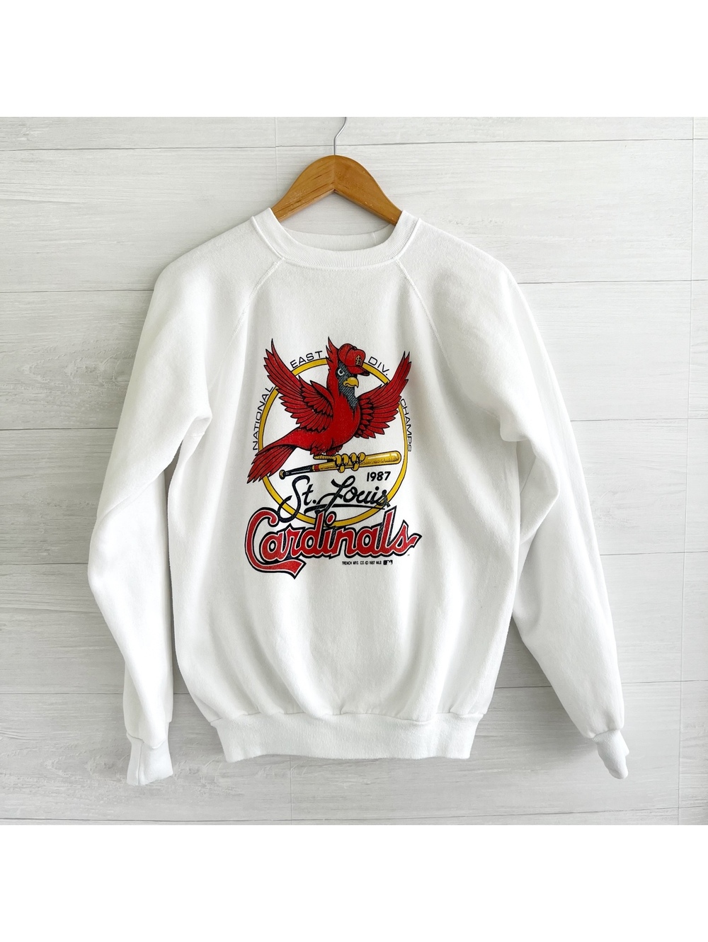Vintage 1987 St Louis Cardinals NL East Champs Trench MLB Sweatshirt XL USA